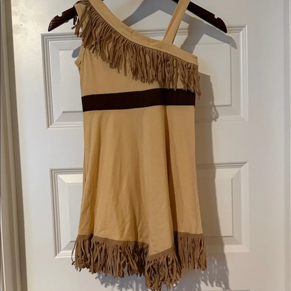Pocahontas American Indian Fringed Tan Kids Costume
